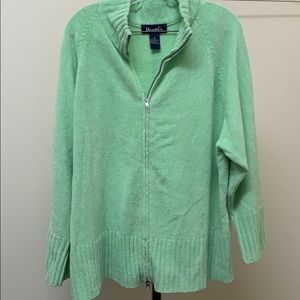 Zip up sea green sweater